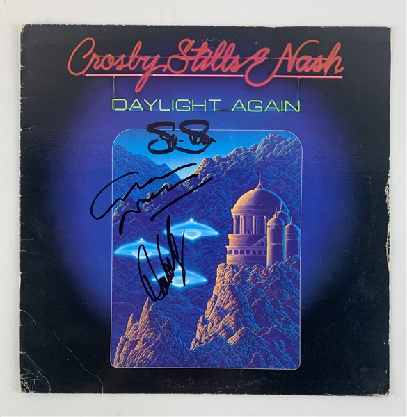 CSN: David Crosby, Stephen Stills, & Graham Nash Signed "Daylight Again" Album Cover (Beckett/BAS)