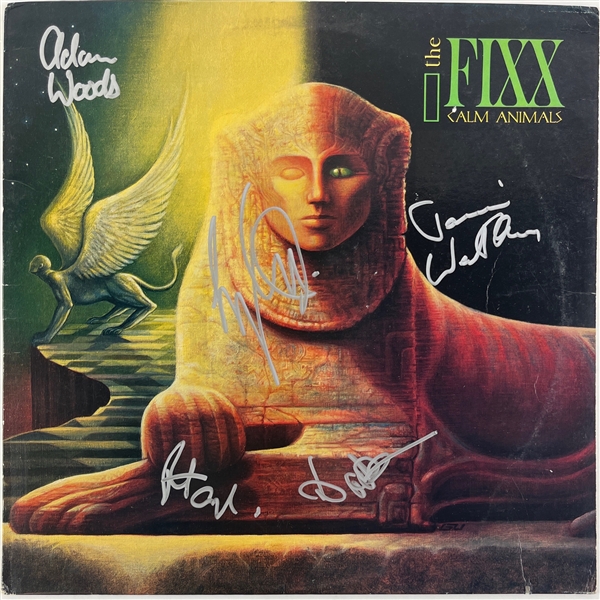 The Fixx: Full Group Signed "Calm Animals" Album Cover (5 Sigs)(Beckett/BAS LOA)