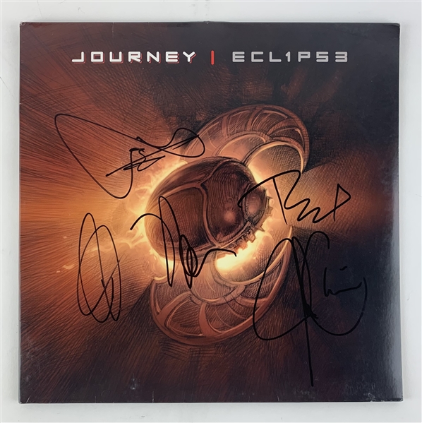 Journey: Group Signed "Eclipse" Album Cover w/ 5 Signatures! (Beckett/BAS LOA)