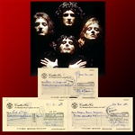 Queen: Lot of Three (3) Group Signed Checks from the 1980s (Tracks LTD)