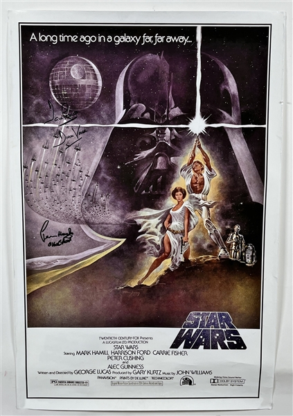 Star Wars: Peter Mayhew & David Prowse Signed 20" x 29.75" A New Hope Poster (JSA)