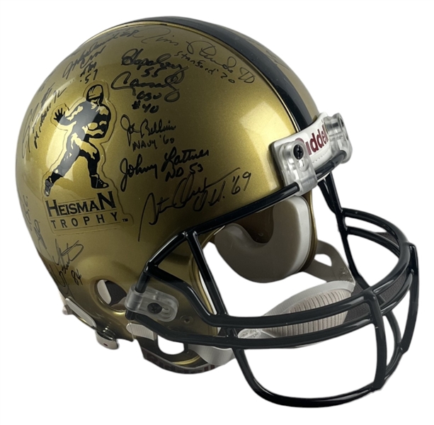 Heisman Trophy Winners Extensively Signed Ltd. Ed. Helmet w/ 28 Sigs inc. O.J, Allen, Sanders, etc. (Steiner COA)