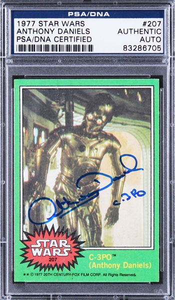 Star Wars: Anthony Daniels Signed 1977 Topps #207 Trading Card - The Notorious "Error" Card (PSA/DNA Encapsulated)