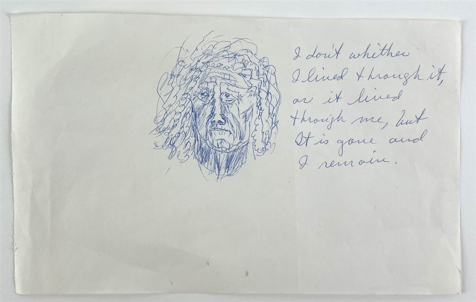 Marlon Brando Hand Drawn Sketch With Handwritten Quote (Third Party Guaranteed)
