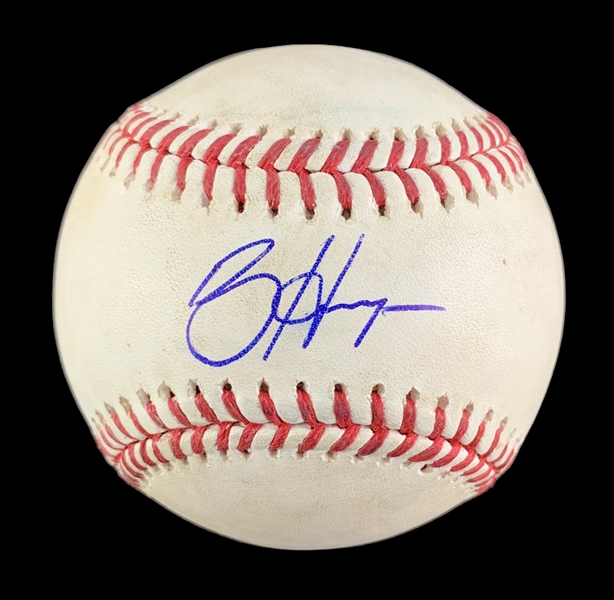 Bryce Harper Game Used & Signed OML Baseball :: Pitched to Harper (5-13-21 WSH vs PIT)(MLB Holo & PSA/DNA)