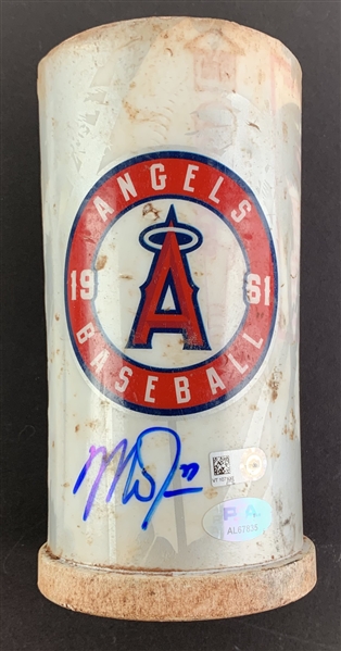 Mike Trout Signed Game Used Angels Batting Donut :: Used 10-2-22 LAA vs TEX (MLB Holo & PSA/DNA)