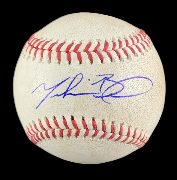 Mookie Betts Game Used & Signed OML Baseball :: Used 7-26-2023 CHI vs. TOR :: Ball Hit by Betts for A Single! (PSA/DNA)(MLB Holo)