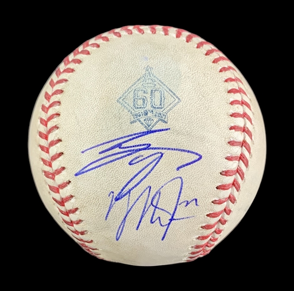 Mike Trout and Shohei Ohtani Game Used & Signed OML Baseball :: Used 04-21-2021 LAA vs TEX :: Trout & Ohtani HR Game :: Ohtani MVP Season! (MLB Holo & PSA/DNA)
