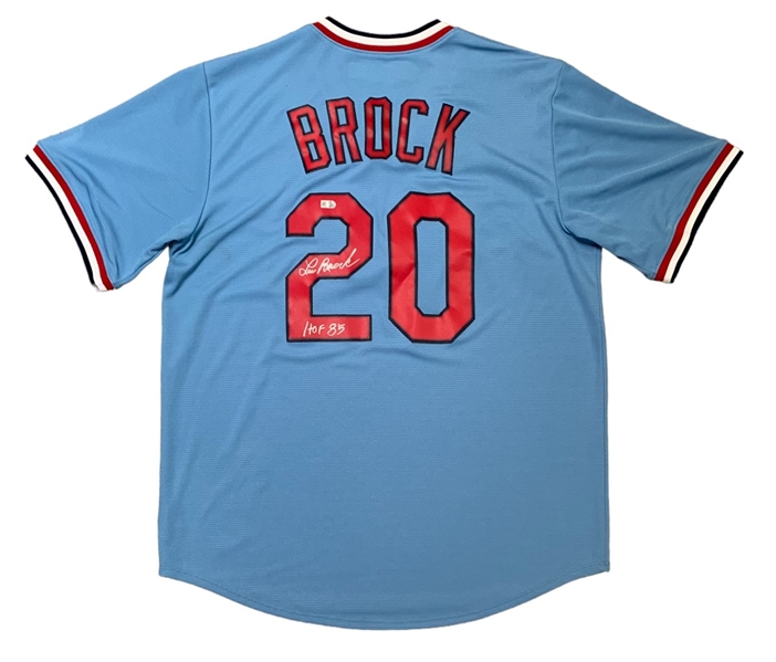 Lou Brock Signed St. Louis Cardinals Jersey (MLB Holo)