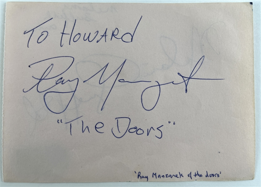 The Doors: Ray Manzarek Signed 3.75" x 5.25" Album Page (Beckett/BAS)