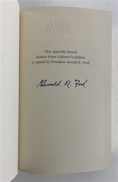 President Gerald R. Ford Signed "A Time to Heal" Special Edition Leather Bound Easton Press Edition Book (Third Party Guaranteed)