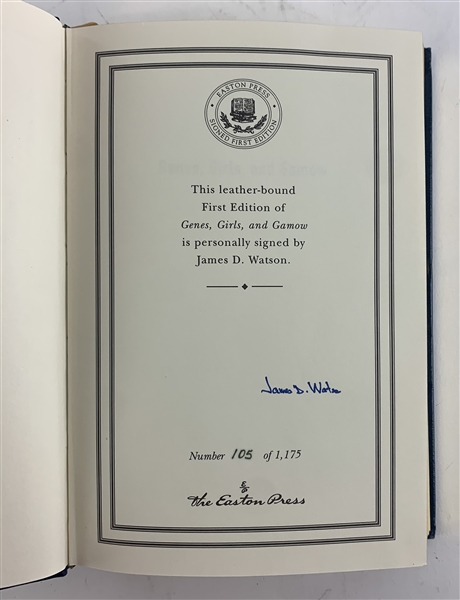 DNA: James Watson Signed Limited Edition Easton Press Leather Bound Book: "Genes, Girls and Gamow" (Third Party Guaranteed)