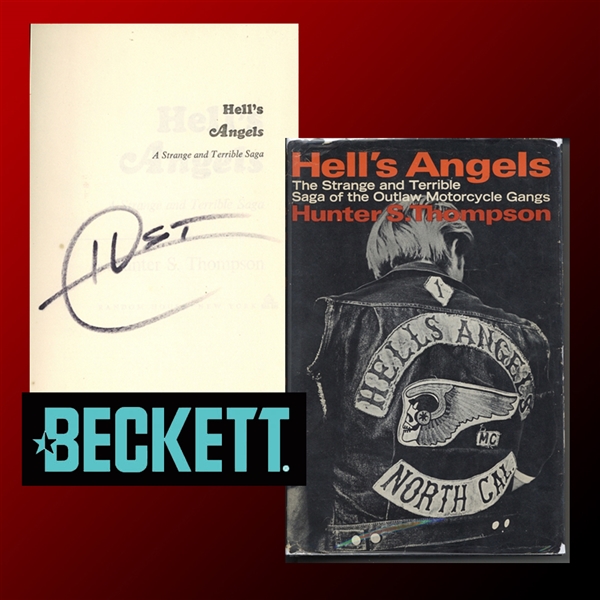 Hunter S. Thompson Rare Vintage Signed "Hells Angels" Hardcover Book (Beckett/BAS)