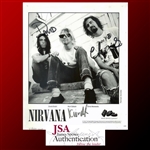 Nirvana Signed 1991 Geffen Records 8" x 10" Publicity Photo for "Nevermind" (JSA LOA)