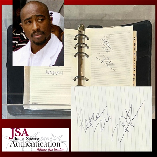 Tupac Shakur Signed Day Planner from 1994 LA Court Appearance with Superb Autograph! (JSA LOA)