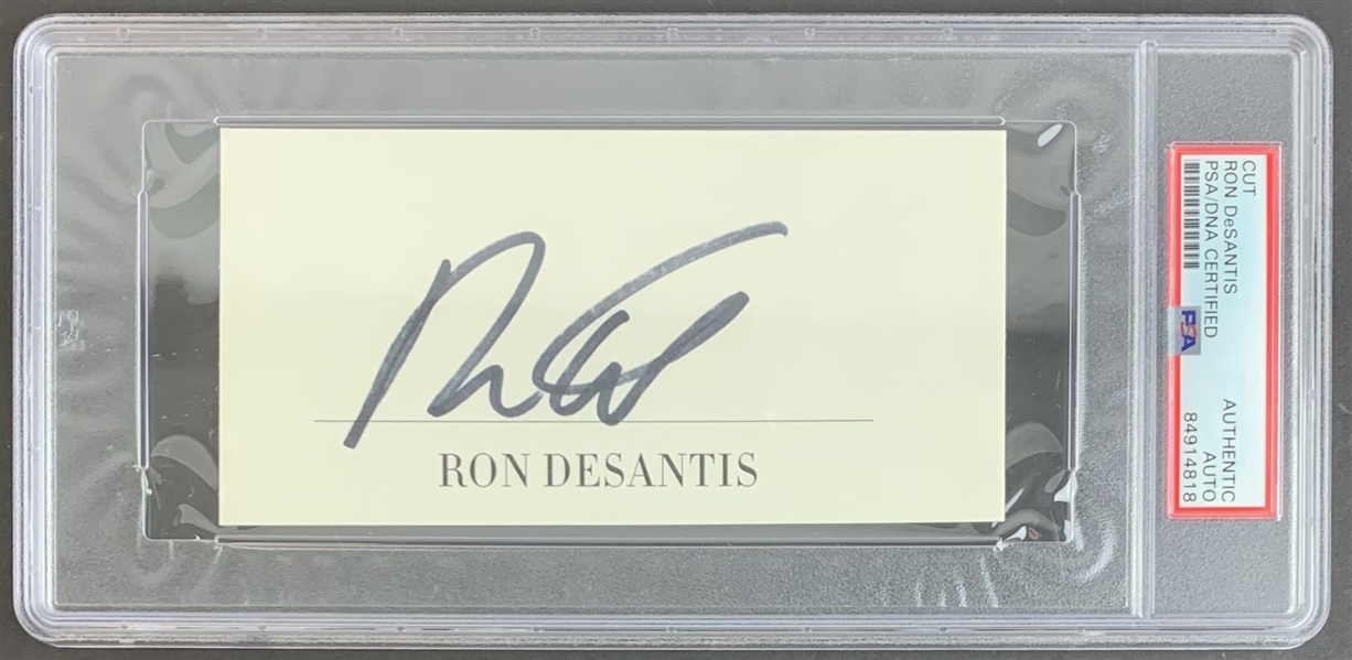Ron DeSantis Signed 2.75" x 5.75" Segment (PSA/DNA Encapsulated)