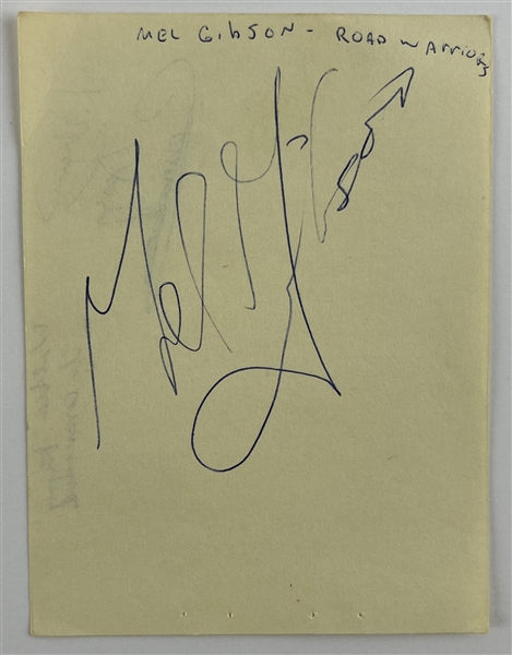 Mel Gibson Signed 4.5" x 6" Album Page (Beckett/BAS LOA)