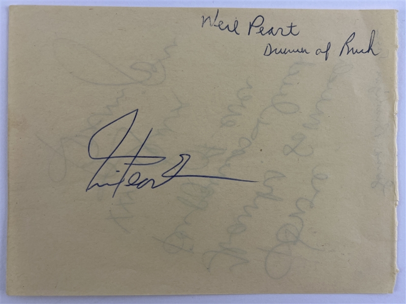 Neil Peart & Laura Branigan Signed 3.75" x 5" Album Page (Beckett/BAS)