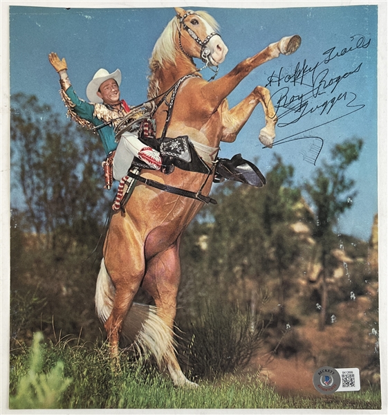 Roy Rogers Signed & Happy Trails Inscribed 8.25" x 9" Vintage Magazine Photo (Beckett/BAS)