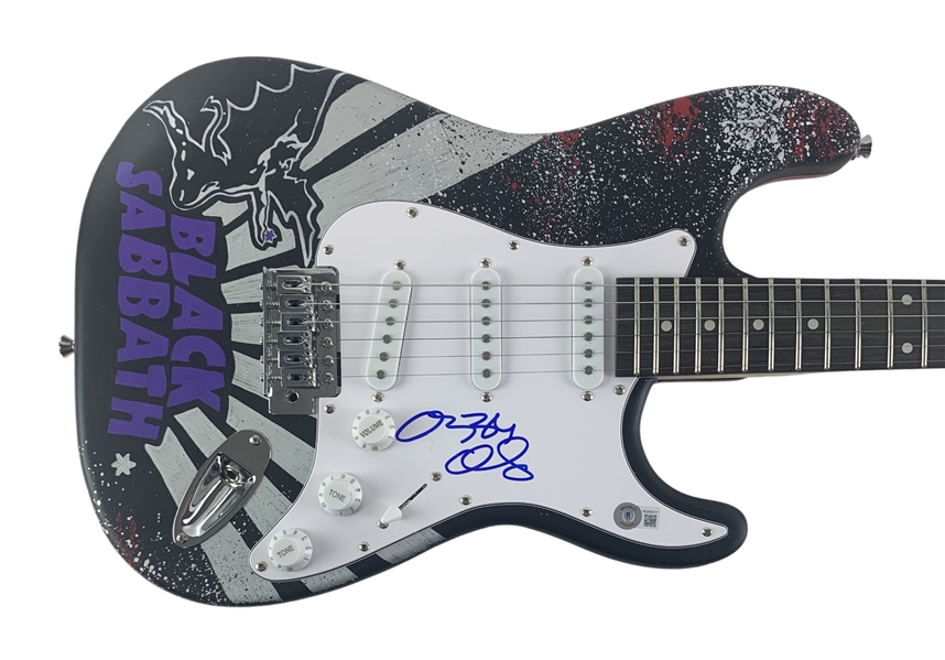 Black Sabbath: Ozzy Osbourne Signed Custom Painted Electric Guitar (Beckett/BAS)