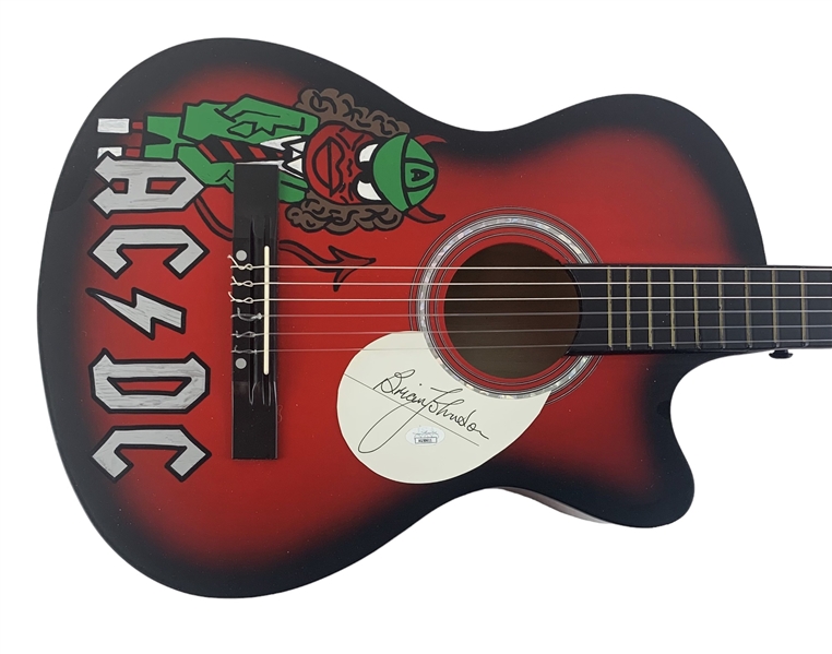 AC/DC: Brian Johnson Signed Custom Graphic Acoustic Guitar (JSA Sticker)