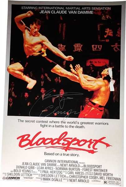 Bolo Yeung Signed 24" x 36" Bloodsport Poster (ACOA)