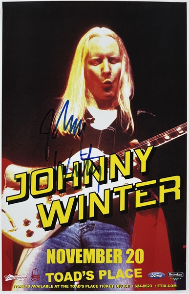 Johnny Winter Signed 11" x 17" Concert Poster (Beckett/BAS)