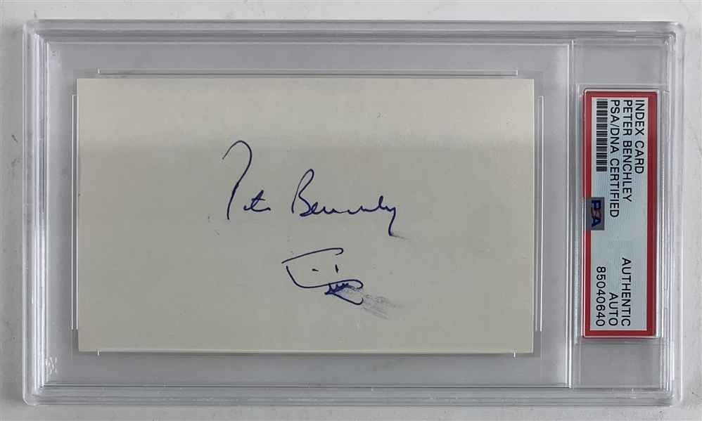 Jaws: Peter Benchley Signed 3" x 5" Index Card (PSA/DNA Encapsulated)