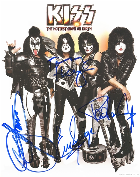 KISS Group Signed 8” x 10” Photo w/ New Lineup (4 Sigs) (Third Party Guaranteed)