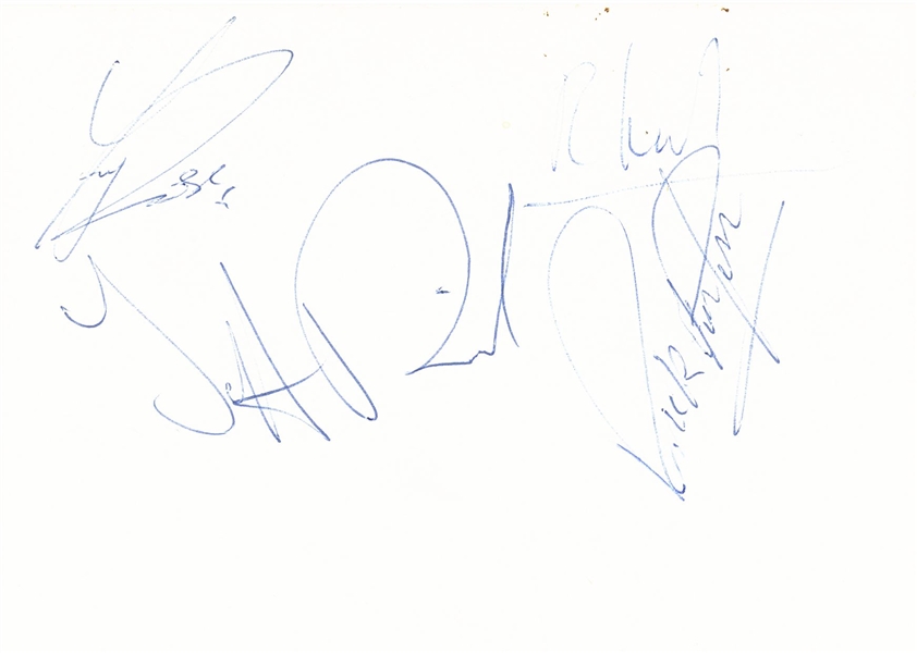 Status Quo Group Signed Index Card (4 Sigs) (Third Party Guaranteed)
