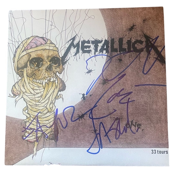 Metallica In-Person Group Signed “One” 12” Single Record (4 Sigs) (Beckett/BAS Authentication)