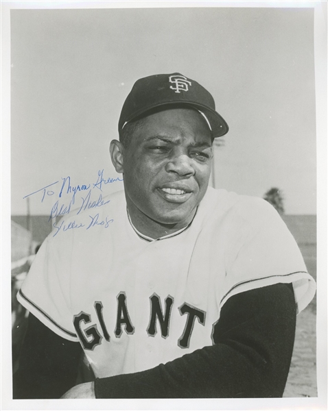 Willie Mays Signed 8" x 10" Vintage Photo