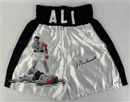 Muhammad Ali Signed One-of-a-Kind Boxing Trunks w/ Custom Hand-Painted Artwork (JSA LOA)