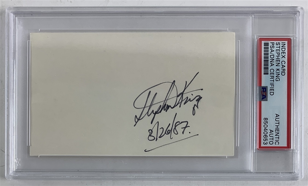 Stephen King Signed 3" x 5" Index Card (PSA/DNA Encapsulated)