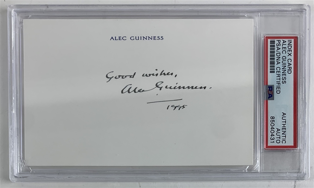 Star Wars: Alec Guinness Signed 3.5" x 5.5" Index Card (PSA/DNA Encapsulated)