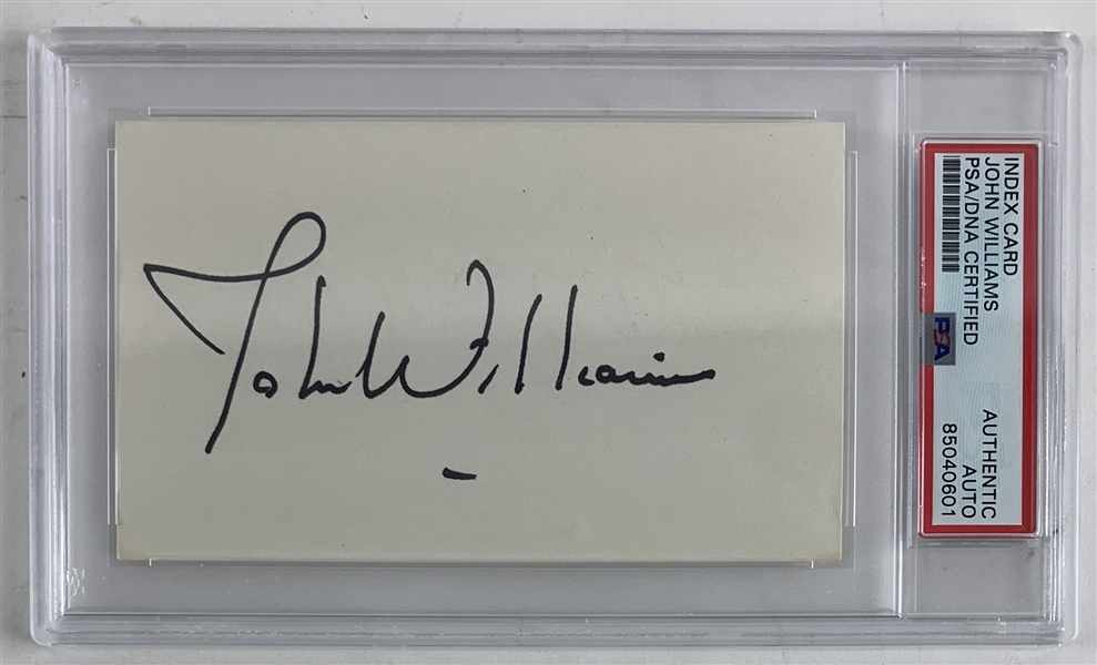 John Williams Signed 3" x 5" Index Card (PSA/DNA Encapsulated)