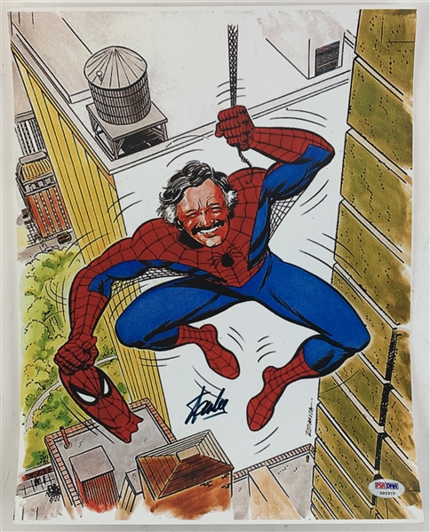 Stan Lee SIgned 11" x14" Spiderman Photo (PSA/DNA Sticker)