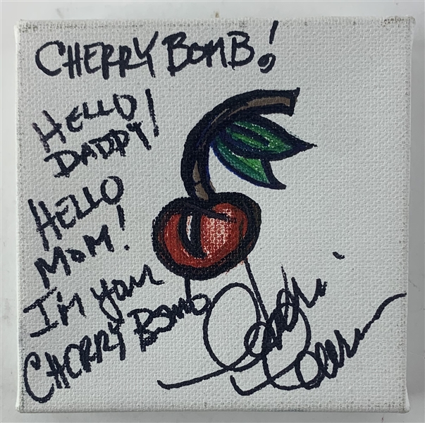 The Runaways: Cherie Currie Signed & Inscribed Canvas w/ Cherry Bomb Sketch (Third Party Guaranteed)