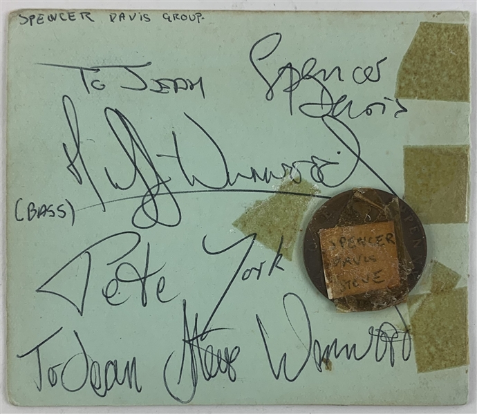 Spencer Davis: Group Signed 4" x 4.5" Album Page (4 Sigs)(Third Party Guaranteed)