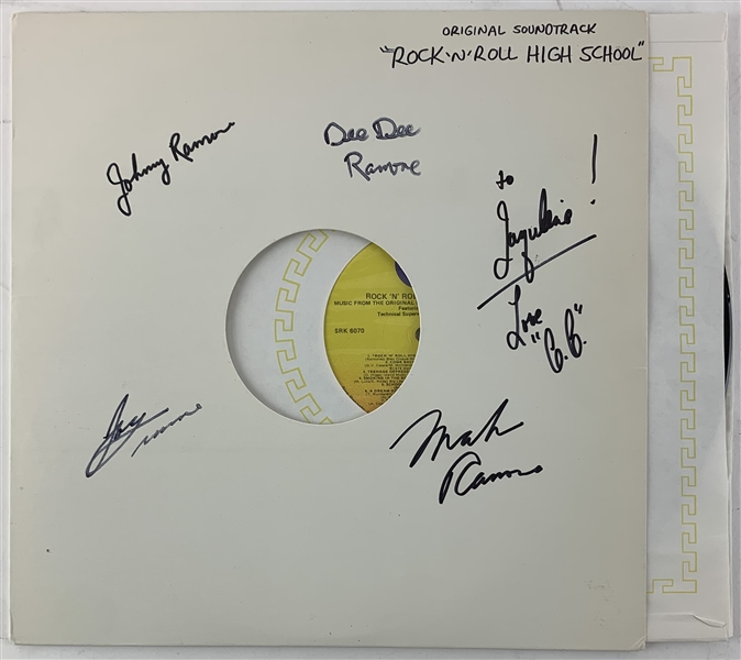 Ramones: Group Signed "Rock and Roll High School" Promotional LP (4 Sigs)(Epperson/REAL LOA)