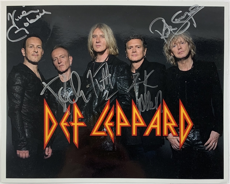 Def Leppard Group Signed 8" x 10" Photo (5 Sigs)(Epperson/REAL LOA)