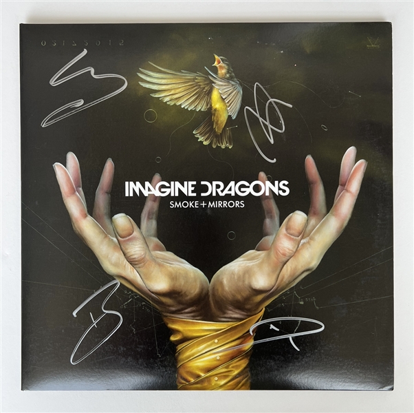 Imagine Dragons: Group Signed "Smoke & Mirrors" Album Cover (JSA)(Ulrich Collection)