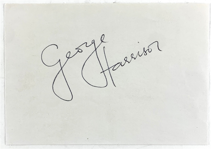 Beatles: George Harrison Signed 3.25" x 4.75" Segment (Beckett/BAS LOA)