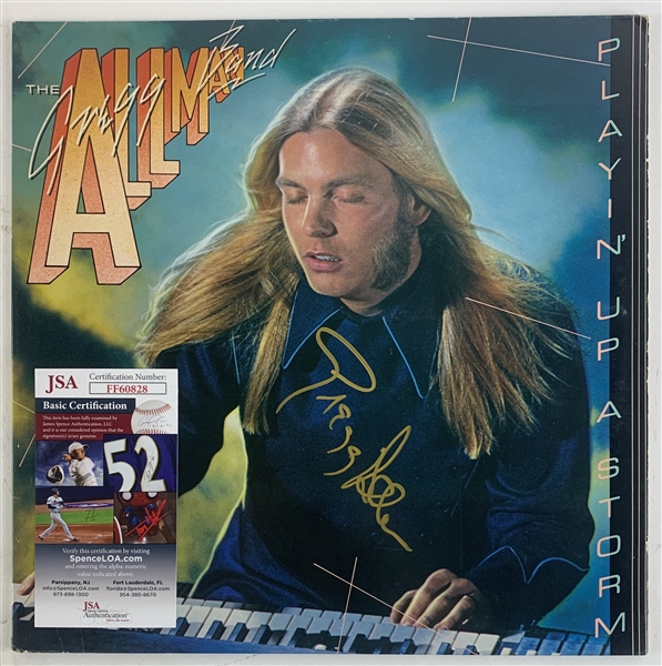 Gregg Allman Signed "Playin Up A Storm" Album Cover w/ Vinyl (JSA)