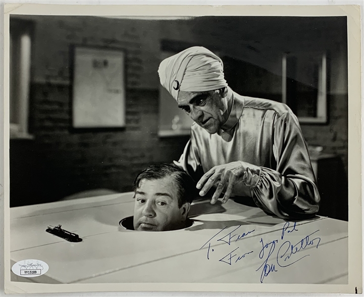 Lou Costello Signed & Inscribed 8" x 10" "Bud Abbott Lou Costello Meet the Killer Boris Karloff" Photo (JSA LOA)