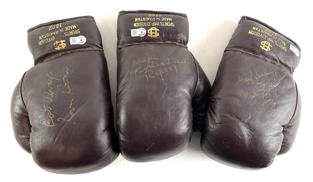 Lot of 3 Signed Boxing Gloves  including Breland, Ryan, and Rooney (Beckett/BAS)