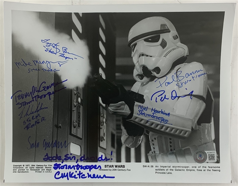 Star Wars: Stormtroopers Multi-Signed 8" x 10" Photo (9 Sigs)(Beckett/BAS LOA)