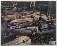 Star Wars: Multi-Signed 8" x 10" Rebel Hangar Photo (5 Sigs)(Beckett/BAS LOA)