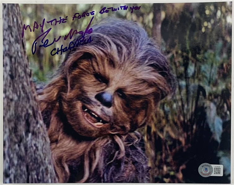 Star Wars: Peter Mayhew Signed & Inscribed 8" x 10" Photo (Beckett/BAS)