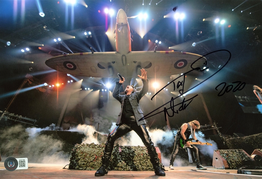 Iron Maiden : Nicko McBrain Signed 8" x 12" Photo (Beckett/BAS)